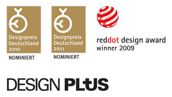 Дизайнерські нагороди Berker Q1 — Red Dot, Designpreis Deutschland, Design Plus