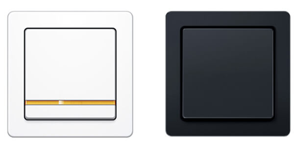 Розетки та вимикачі Berker Q1 — варіанти кольорового виконання: білий, антрацит, алюміній