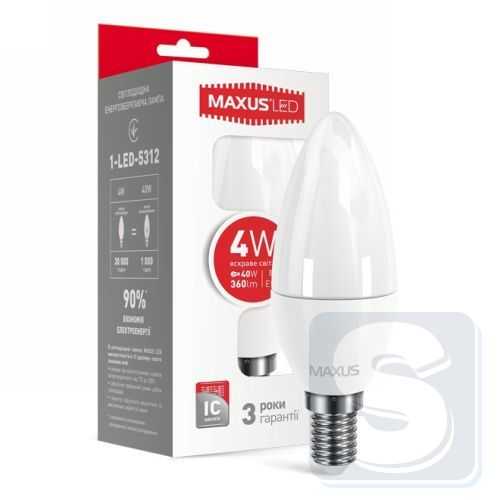 LED лампа MAXUS C37 CL-F 4W яркий свет 2 1-LED-5312
