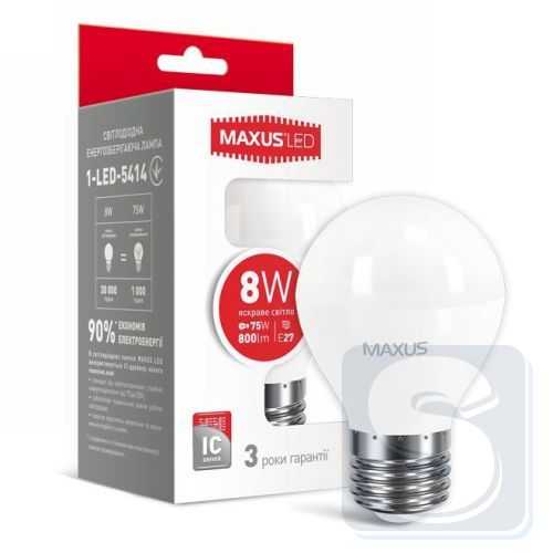 LED лампа MAXUS G45 F 8W 4100K 220V E27 1-LED-5414