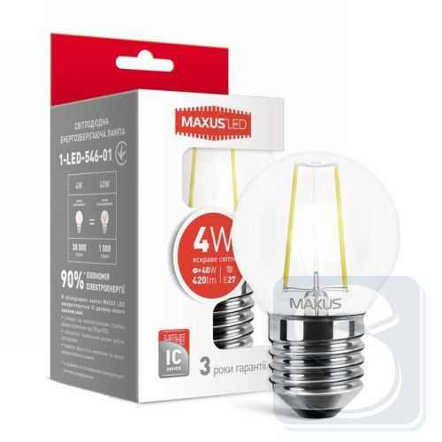 LED лампа MAXUS G45 FM 4W яркий свет 220 1-LED-546-01