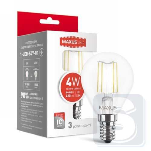 LED лампа MAXUS G45 FM 4W теплый свет 22 1-LED-547-01