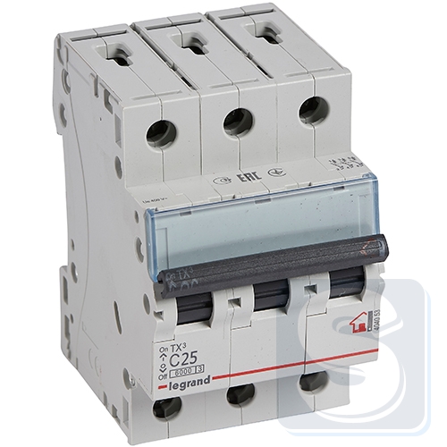 Автомат 3P Legrand TX3 25А тип С 6кА