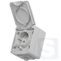 Розетка наружная IP65 с з/к серая VIDEX VF-BNW21G-G-2