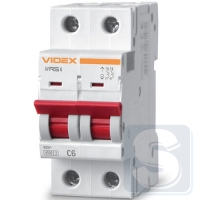 Автомат RS4 2п 6А С 4,5кА VIDEX RESIST VF-RS4-AV2C06-2