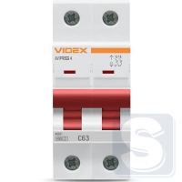 Автомат RS4 2п 63А С 4,5кА VIDEX RESIST VF-RS4-AV2C63-2