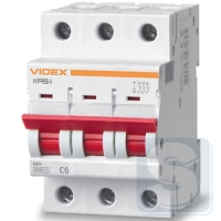 Автомат RS4 3п 6А С 4,5кА VIDEX RESIST VF-RS4-AV3C06
