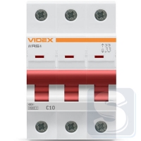 Автомат RS4 3п 10А С 4,5кА VIDEX RESIST VF-RS4-AV3C10-2