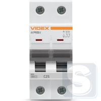 Автомат RS6 2п 25А С 6кА VIDEX RESIST VF-RS6-AV2C25-2