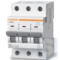 Автомат RS6 3п 10А С 6кА VIDEX RESIST VF-RS6-AV3C10