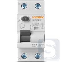 УЗО VIDEX RESIST тип А 2п 30мА 10кА 25А VF-RS10-DR2А25-2