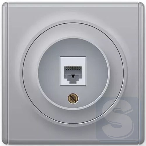 Розетка компьютерная RJ45 OneKey серая 1E20701302