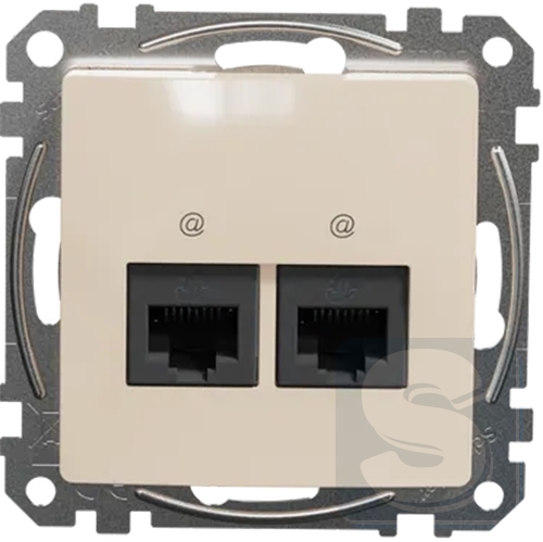 Розетка двойная RJ45 Cat.5e UTP Sedna Design Бежевый 