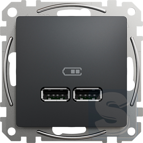 Розетка двойная USB тип А+А 2,1А Sedna Design Черный 