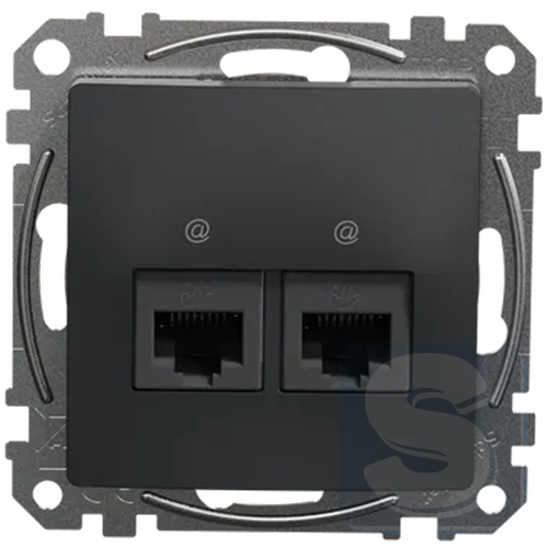 Розетка двойная RJ45 Cat.5e UTP Sedna Design Черный