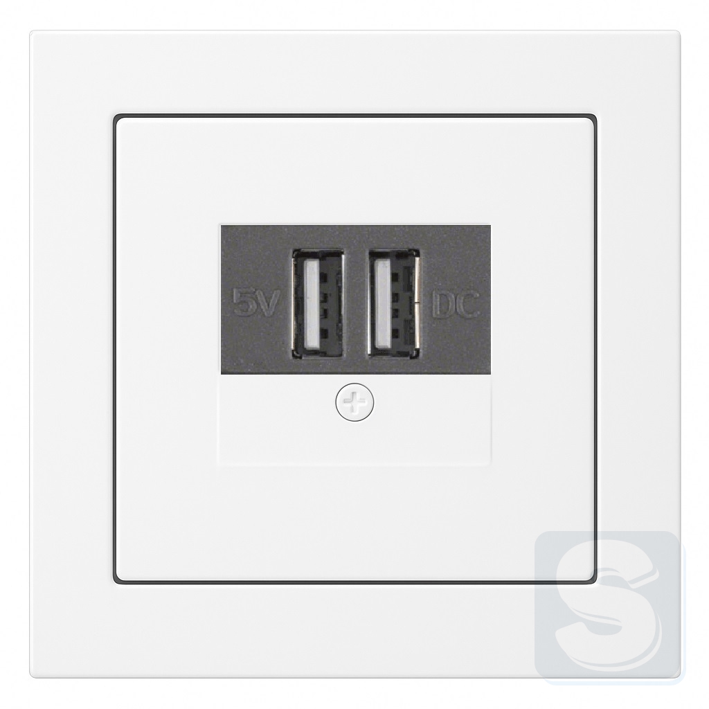 Розетка USB біла Hager Berker Q3 (260205+10336089-Q3) -1