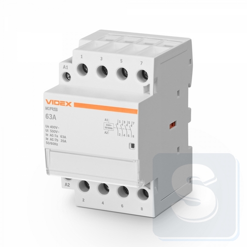 Контактор модульный 4P 63А 4НВ VF-RS-MC4O-63 VIDEX RESIST