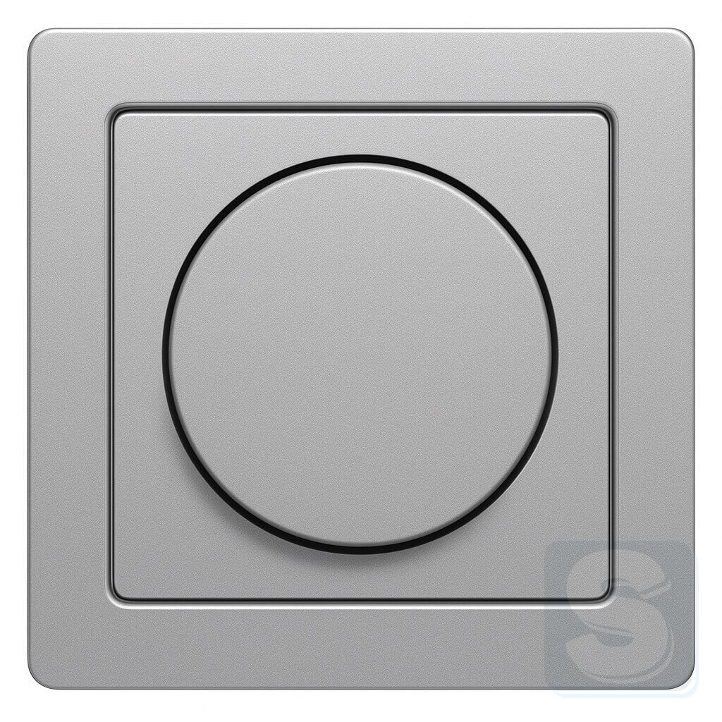 Поворотний димер 20-200 Вт, LED 3-40 Вт, алюміній з ефектом оксамиту, Hager Berker Q1 (2909+11376084-Q1)