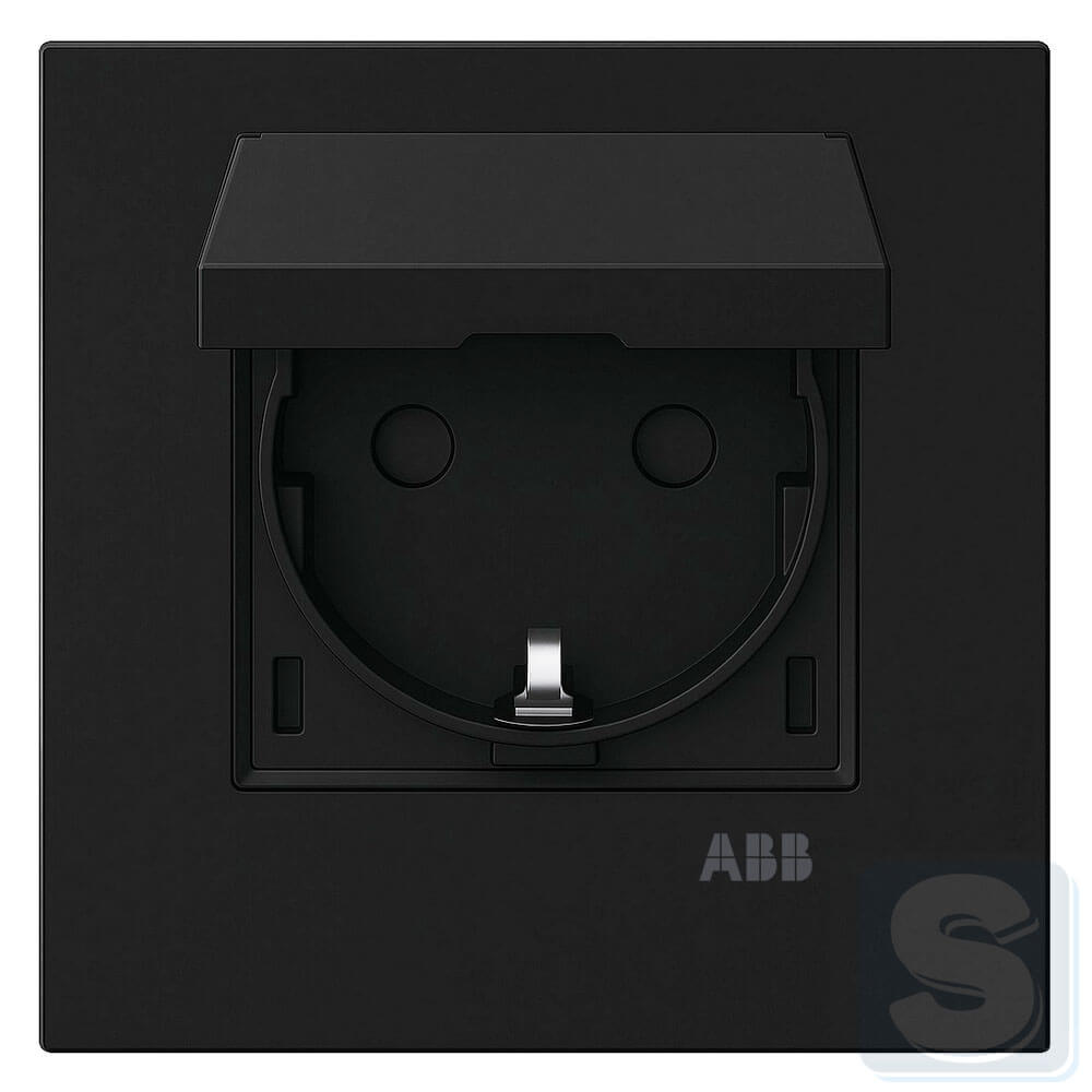Розетка із з\к та криш. ABB Zenit Чорний матовий N2288.1 NT 2CLA228810N1501-1