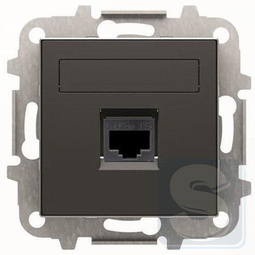 Розетка компьютерная RJ45 ABB Niessen Sky черный бархат