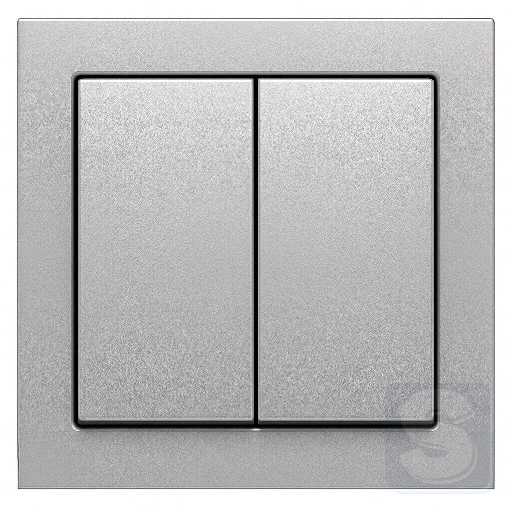 2 кл вимикач алюміній Hager Berker Q3 (3035+16236084-Q3)