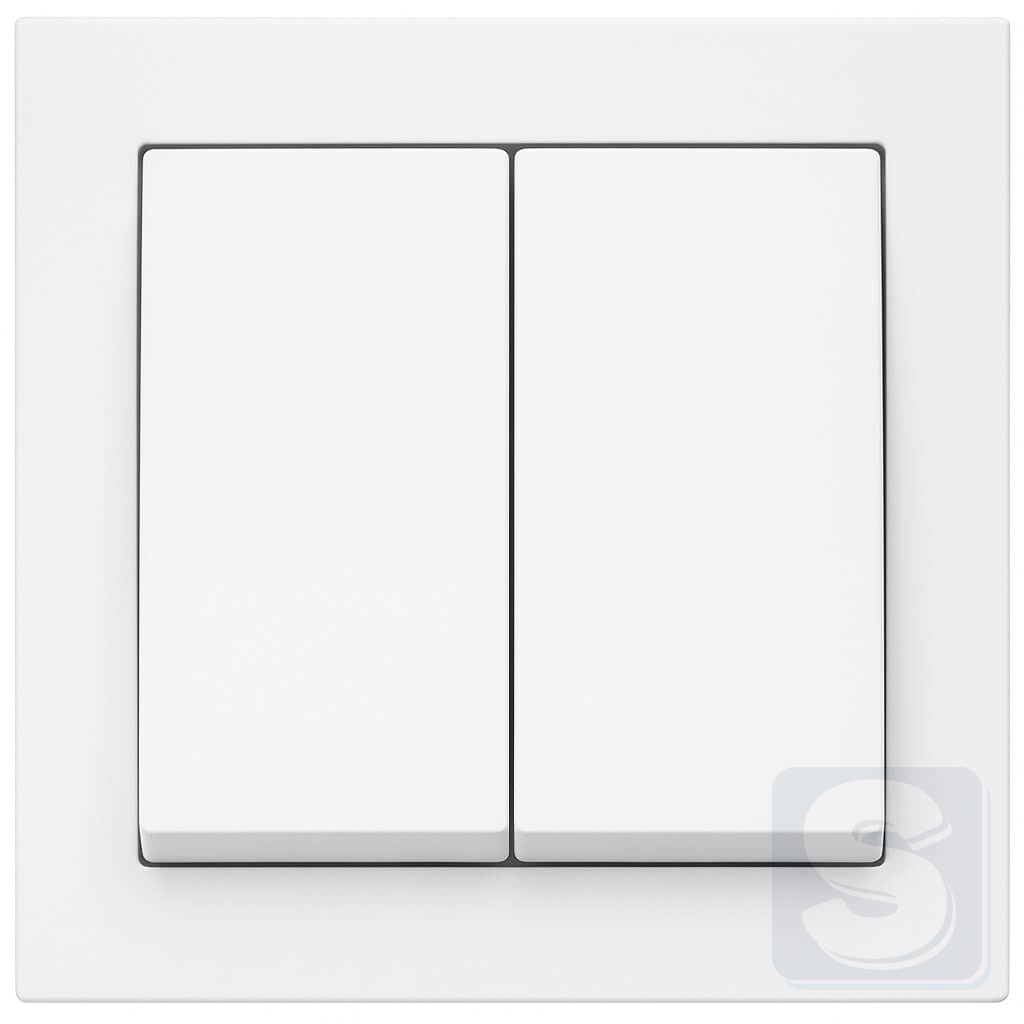 2кл вимикач білий Hager Berker Q3 (3035+16236089-Q3) -1