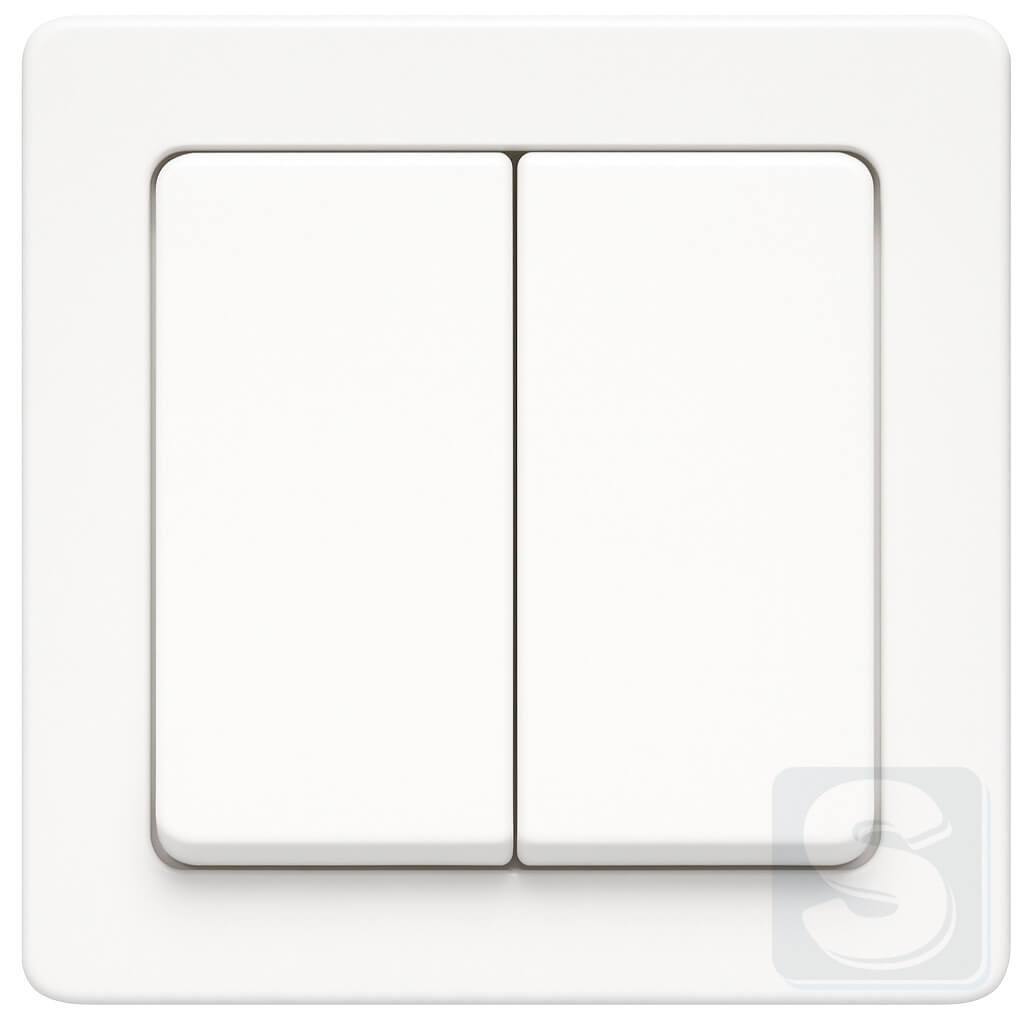 2кл прохідний вимикач білий Hager Berker Q1 (303808+16236089-Q1) -1