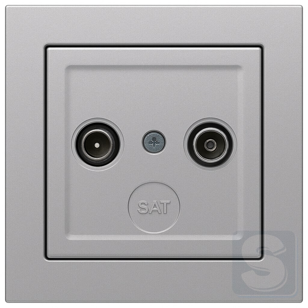 ТV кінцева алюміній Hager Berker Q3 (450210+12036084-Q3)