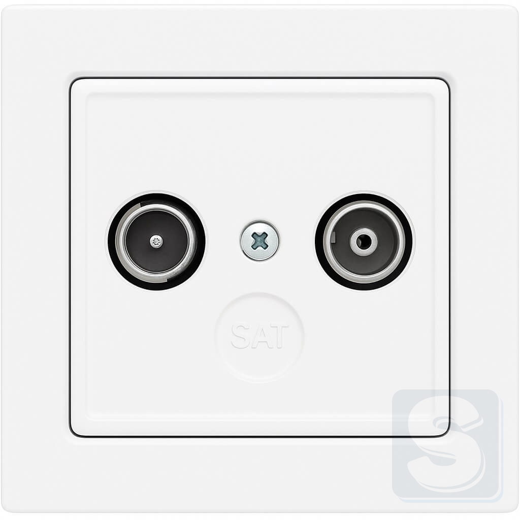 Розетка ТV біла Hager Berker Q3 (450210+12036089-Q3) -1