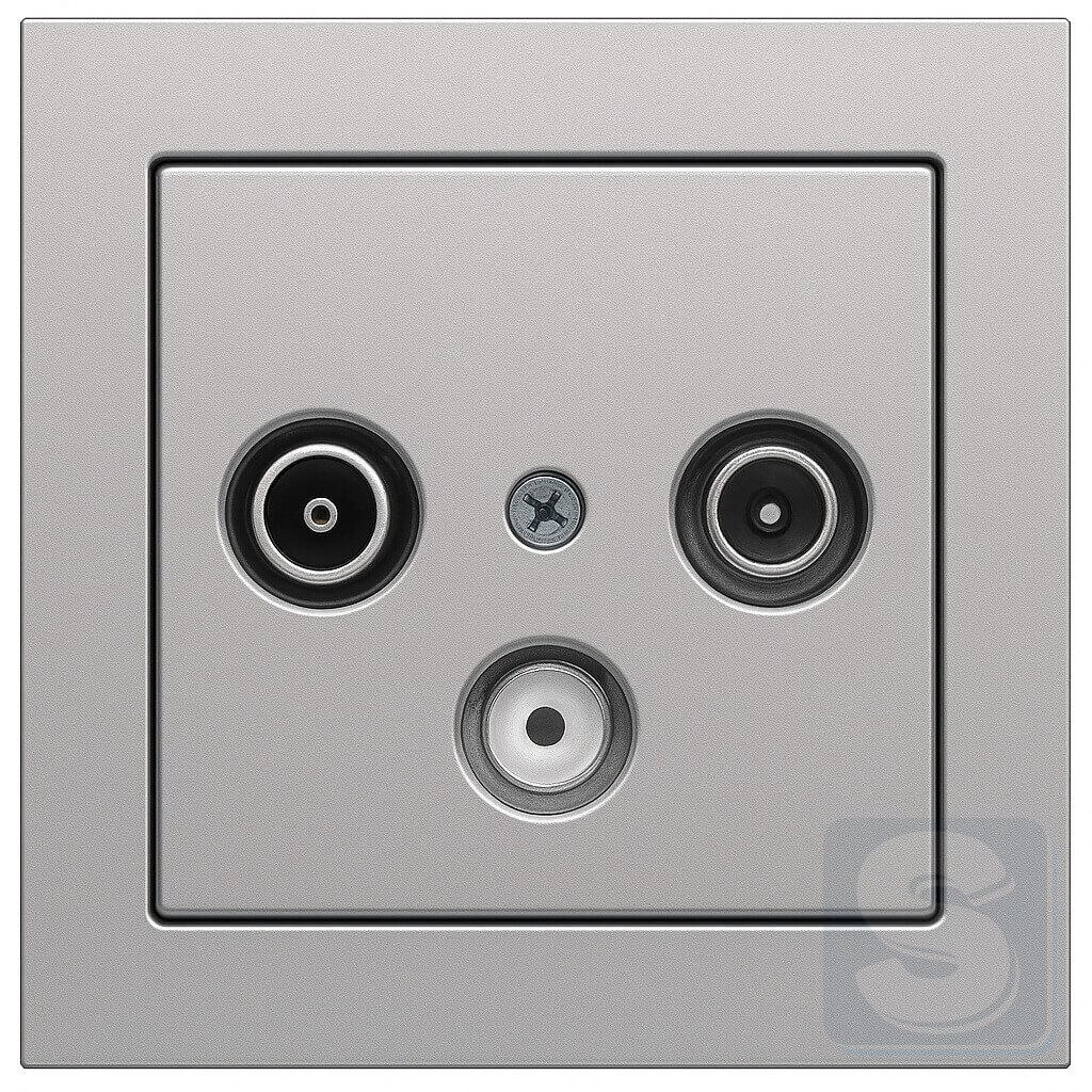 Розетка ТV-SAT алюміній Hager Berker Q3 (4522+12036084-Q3)