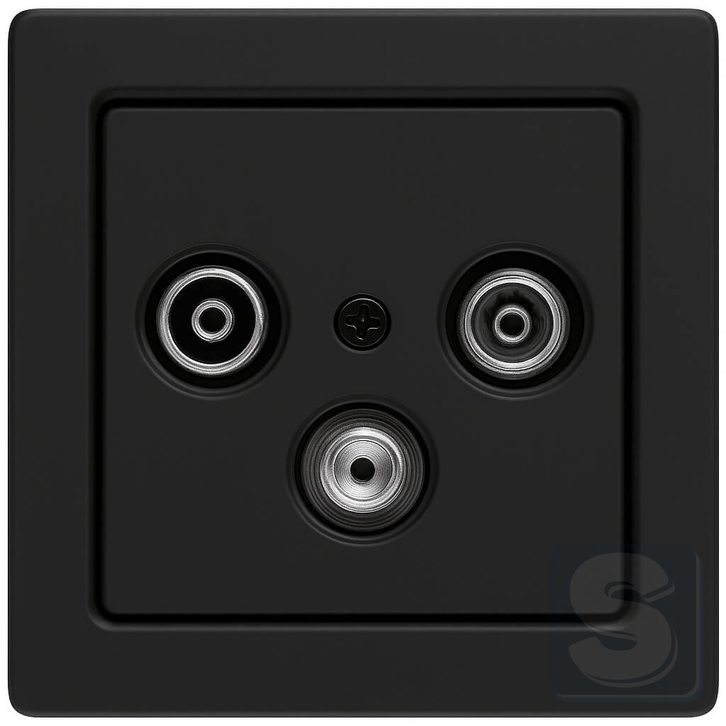 ТV-SAT кінцева антрацит Hager Berker Q1 (4522+12036086-Q1)