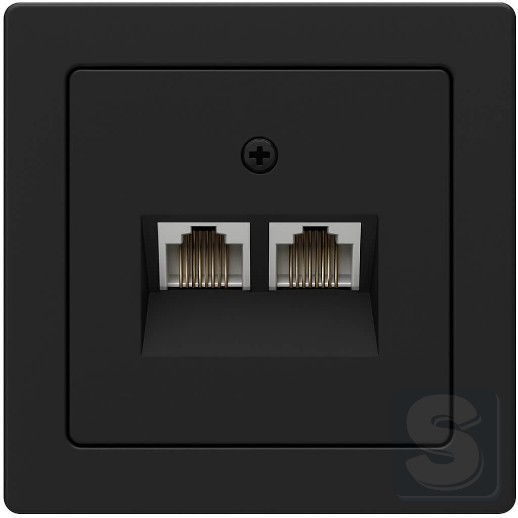 Комп RJ45x2 6кат антрацит Hager Berker Q1 (455501+14096086-Q1)