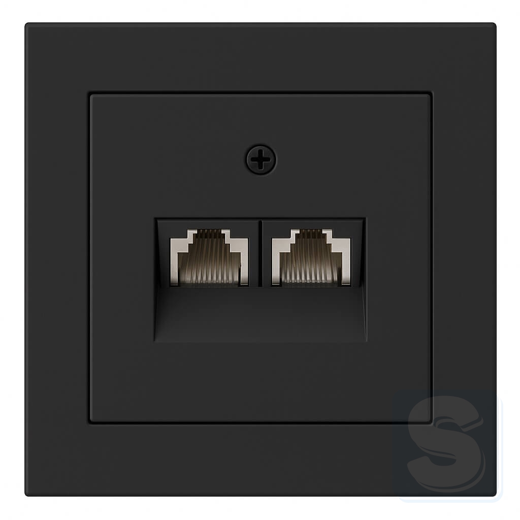 Комп RJ45 подвійна антрацит Hager Berker Q3 (455501+14096086-Q3)