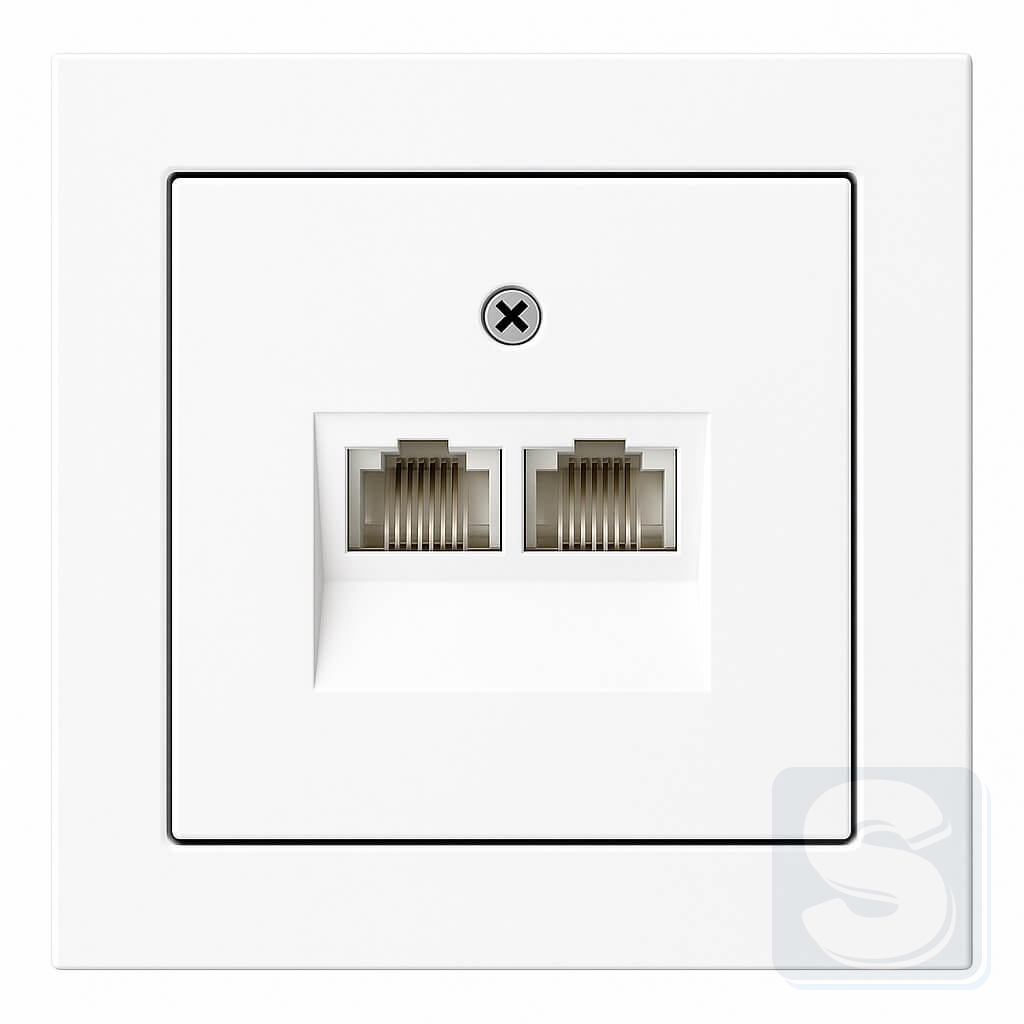 Комп RJ45 6кат UTP 2-а біла Hager Berker Q3 (455501+14096089-Q3)