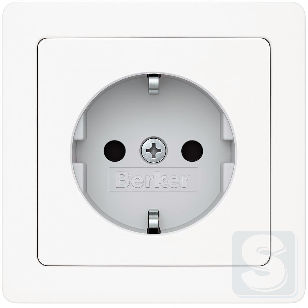 Розетка із з\к та шторками біла Hager Berker Q1 (47236089-Q1)-1