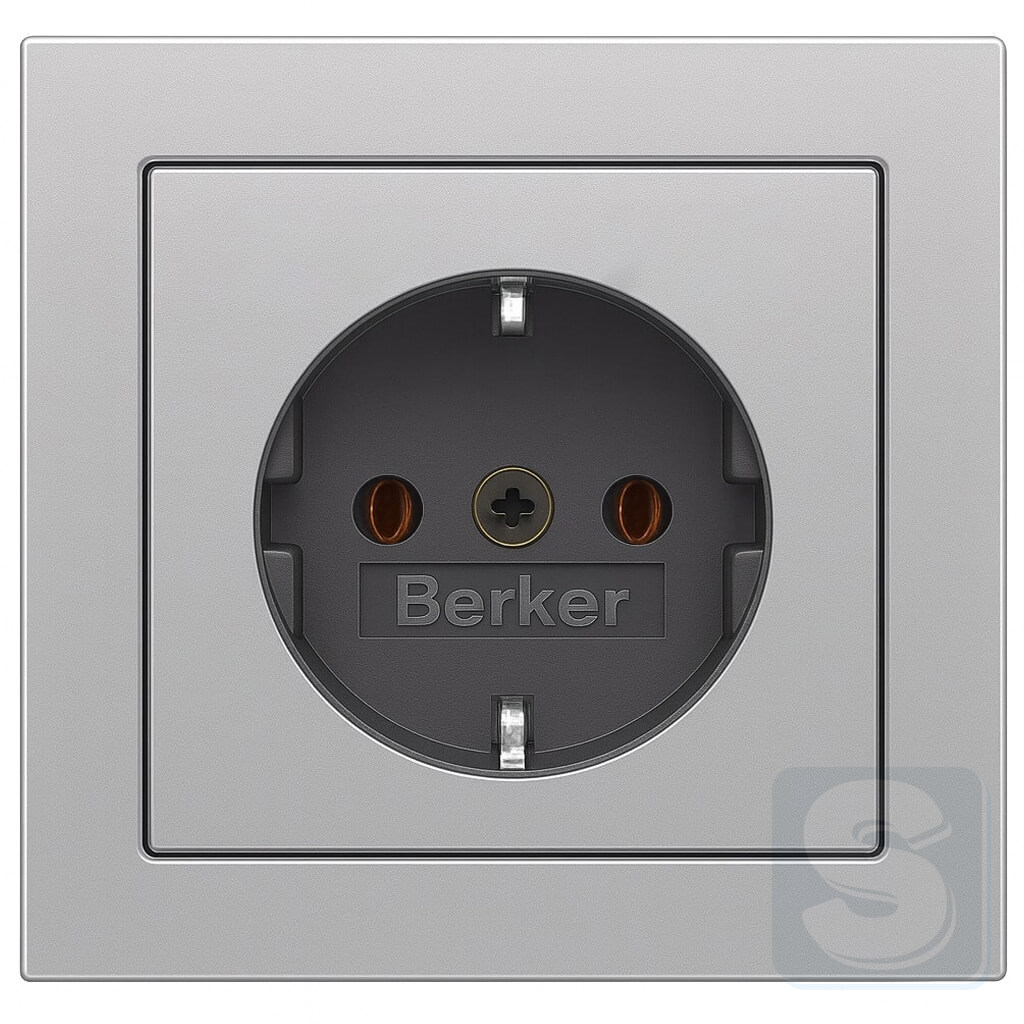 Розетка із з\к алюміній Hager Berker Q3 (47436084-Q3) -1