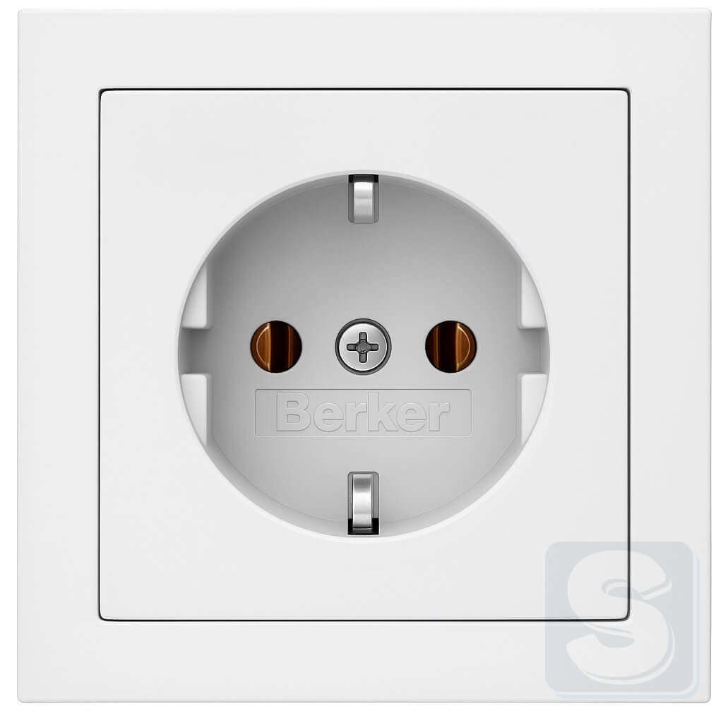 Розетка із з\к полярна білизнаHager Berker Q3 47436089-Q3-1