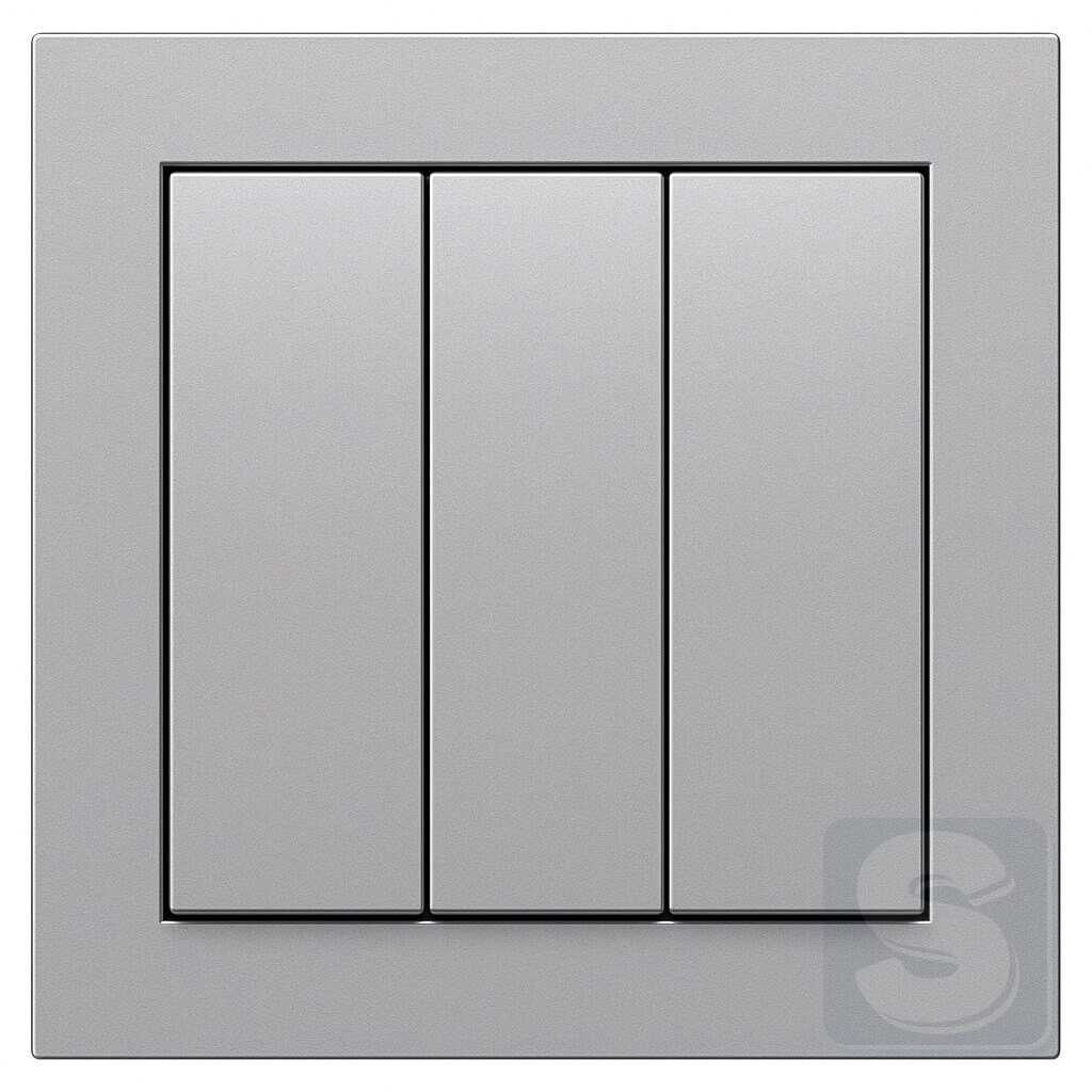 Вимикач 3 кл алюміній Hager Berker Q3 (633023+16656084-Q3)