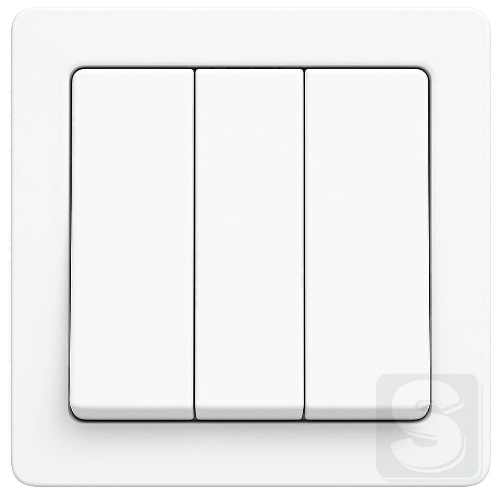 Вимикач 3кл полярна білизна Hager Berker Q1 (633023+16656089-Q1) -1