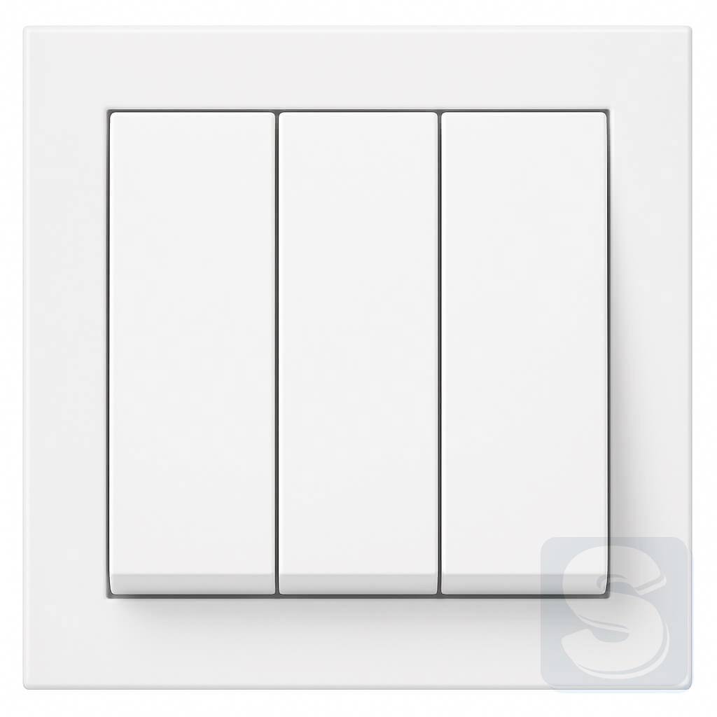 Вимикач 3кл полярна білизна  Hager Berker Q3 633023+16656089-Q3