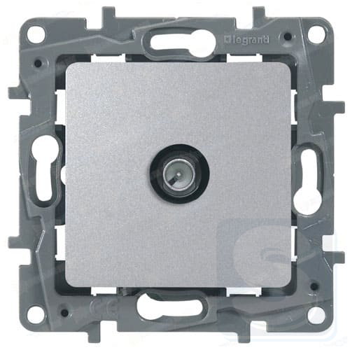 Розетка TV, одинарная Legrand Etika 672451 алюминий