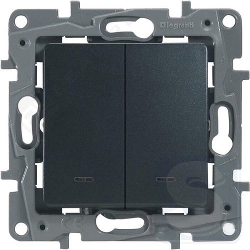 Выключатель 2-кл с подсветкой Legrand Etika 672616