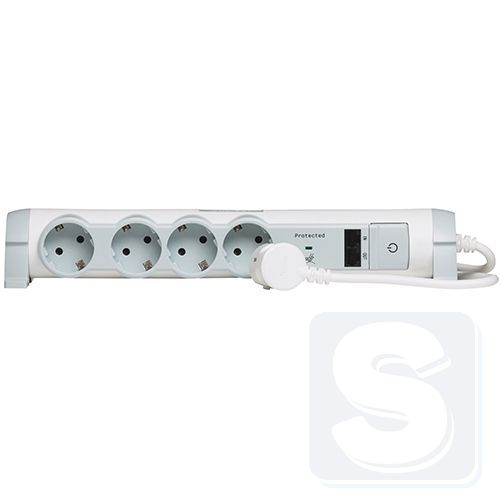 Удлинитель на 4 гнезда +2xRJ45 бело-серый Legrand