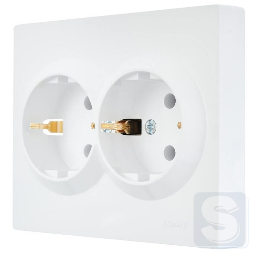 Розетка 2-а із з\к Lezard VESNA Білий без рамки 742-0200-127B -1