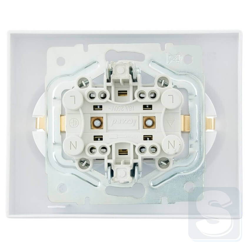 Розетка 2-а із з\к Lezard VESNA Білий без рамки 742-0200-127B -3