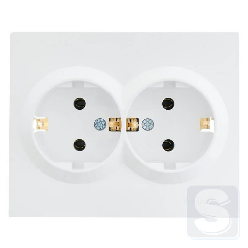 Розетка 2-а із з\к Lezard VESNA Білий без рамки 742-0200-127B