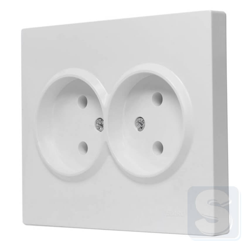 Розетка 2-а без з\к Lezard VESNA Білий без рамки 742-0200-128B -1