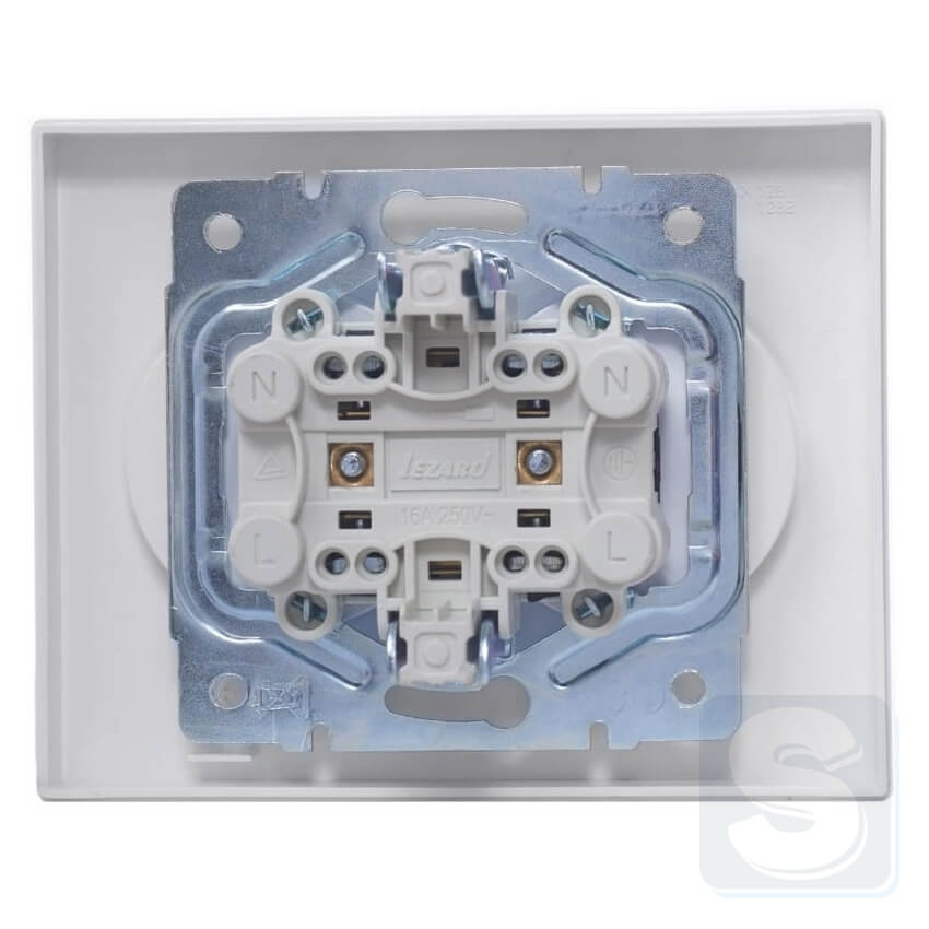 Розетка 2-а без з\к Lezard VESNA Білий без рамки 742-0200-128B -4