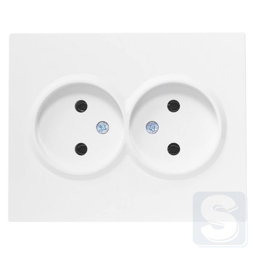 Розетка 2-а без з\к  Lezard VESNA Білий без рамки 742-0200-128B
