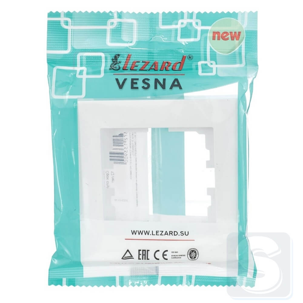 Рамка на 1 пост Lezard VESNA Білий 742-0200-146 -3